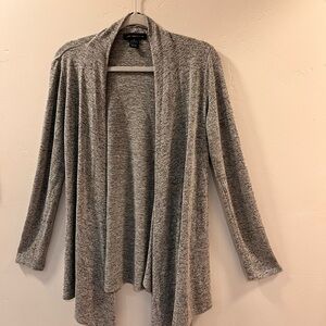 Joan Vass New York Gray Open Front Casual Cardigan Sweater Wrap Size Small